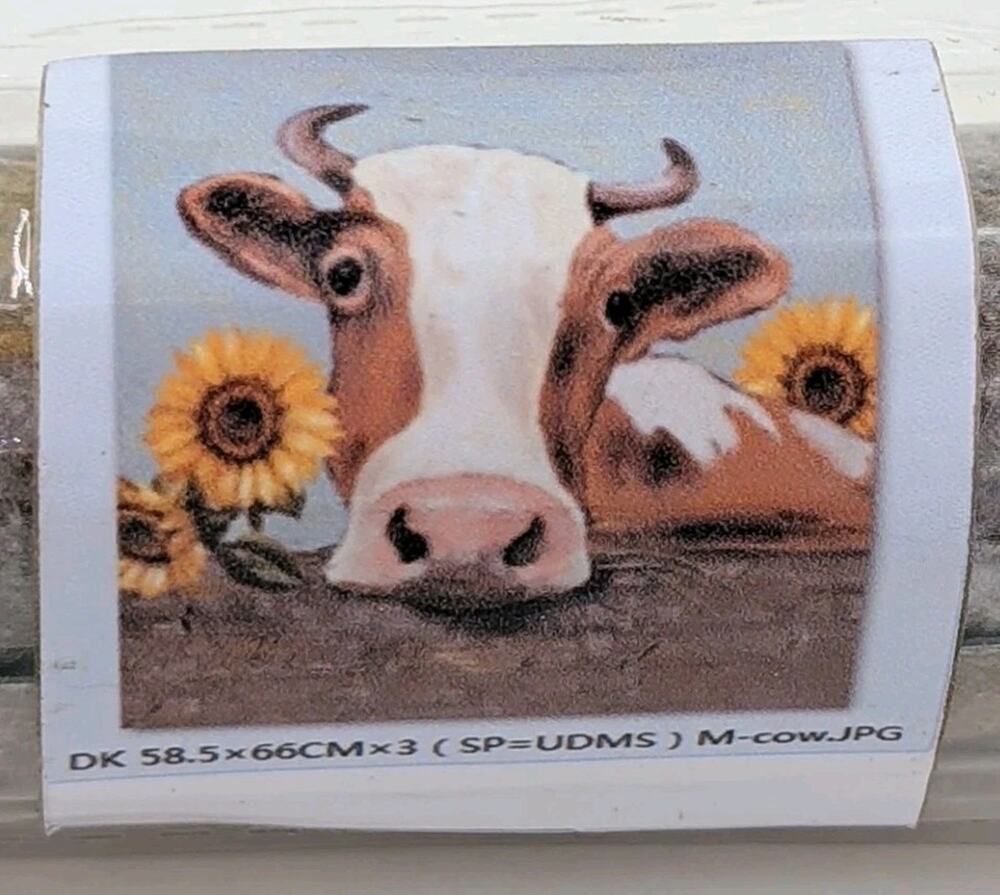 Farmhouse Cow Sunflowers Magnetic Dishwasher Cover Decal Art Kitchen Decor 23X26